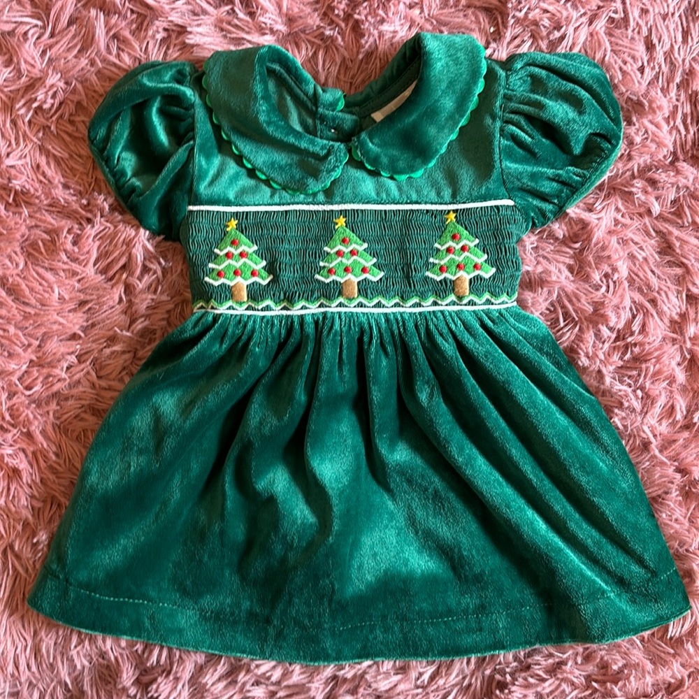 Green Velvet Christmas Dress